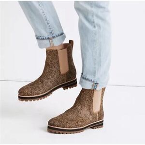 NWT Madewell the Ivy Chelsea boot mini dot ankle boots calf hair size 9.5